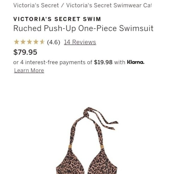 Victorias Secret swimsuit one piece leopard ruched S - Picture 3 of 8